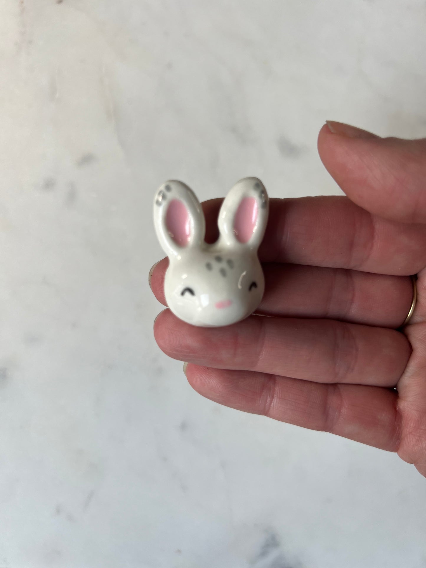 White Bunny Porcelain Magnet