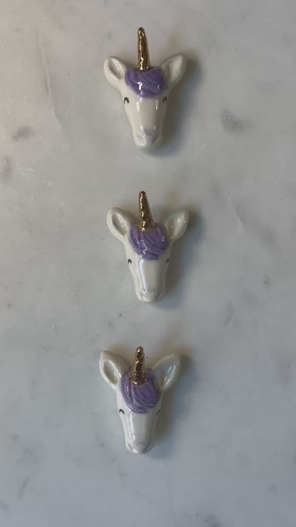 Golden Unicorn Porcelain Magnet