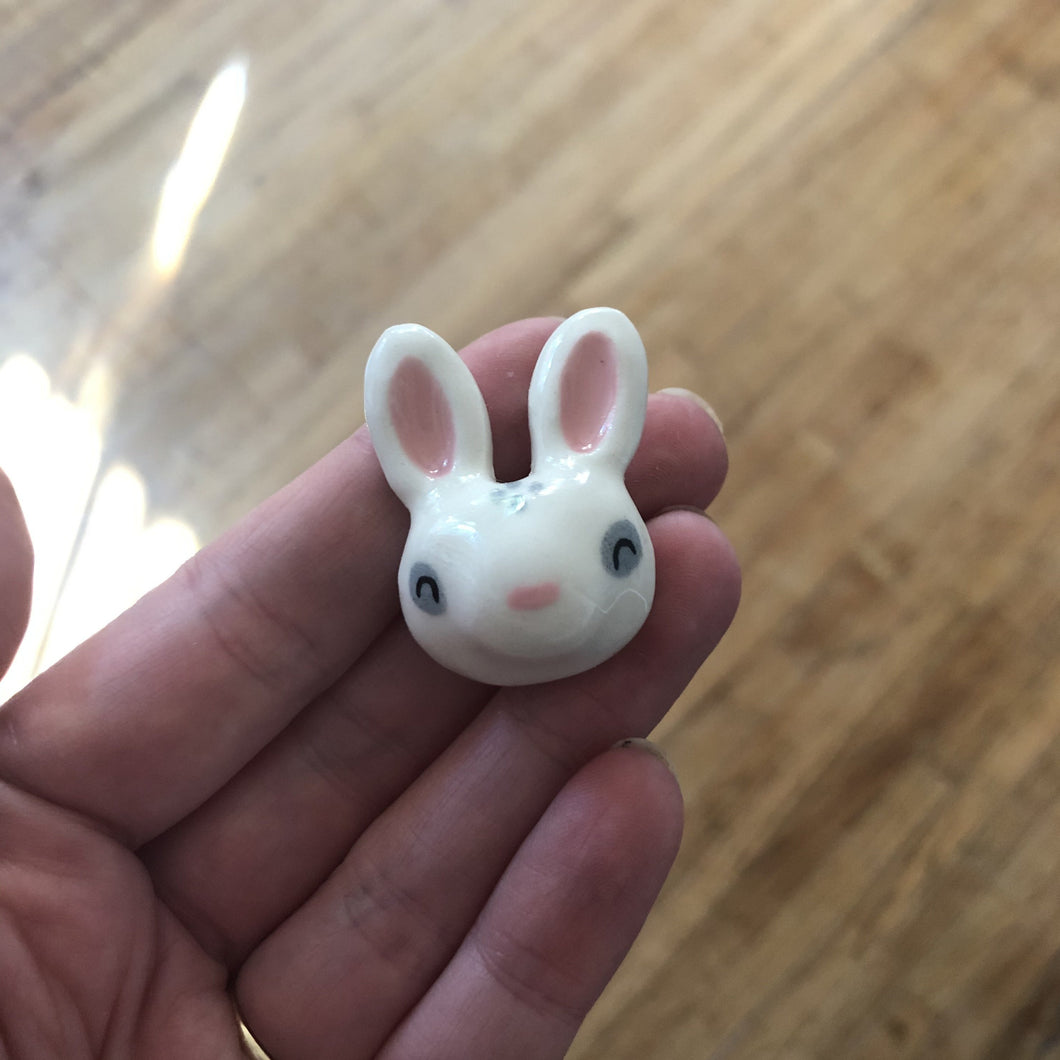 White Bunny Porcelain Magnet