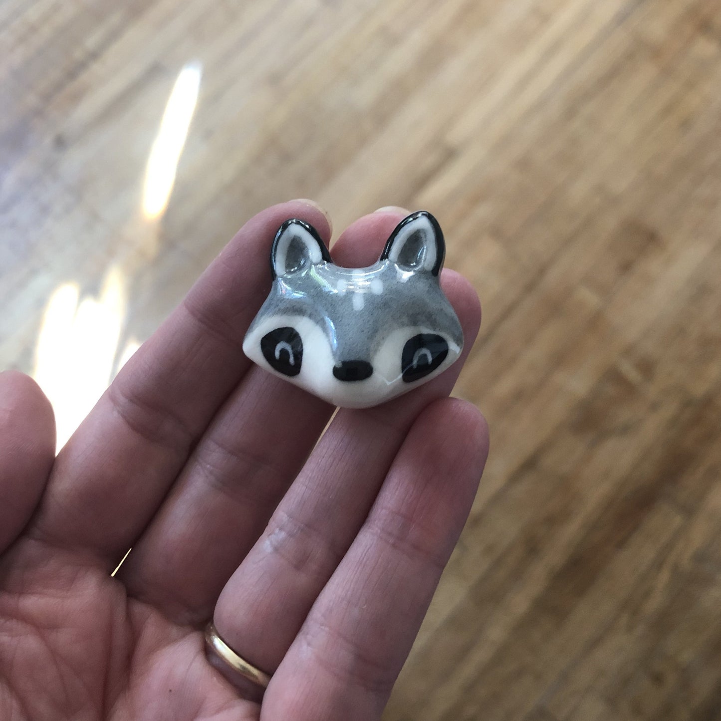 Raccoon Porcelain Magnet