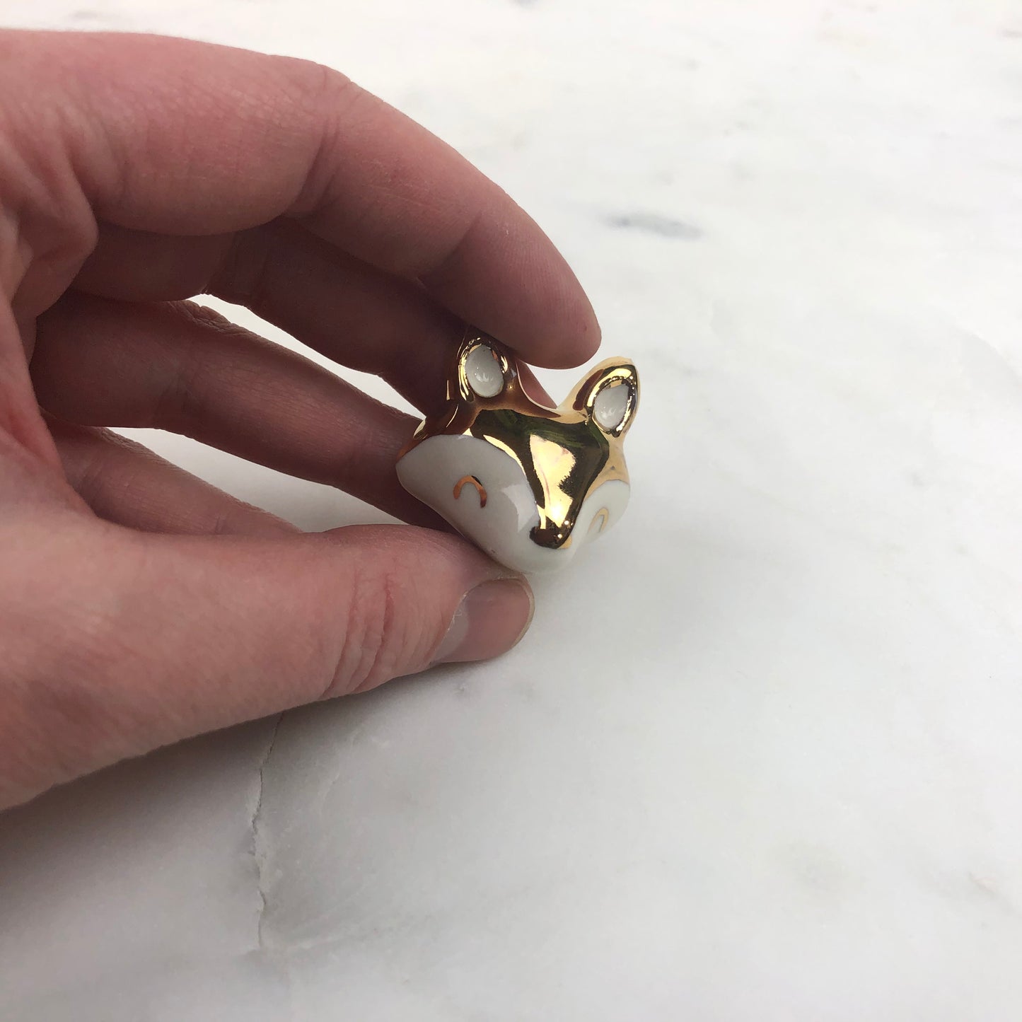 Golden Fox Porcelain Magnet